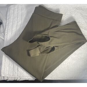 H&M Brown Ribbed Stirrup High Rise Leggings Womens Size M Excellent Condition